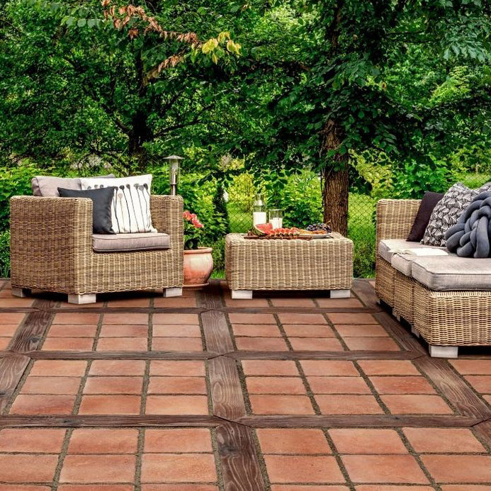 Isola 10 Dark Cotto Red Manufactured Stone Pavers 3/4