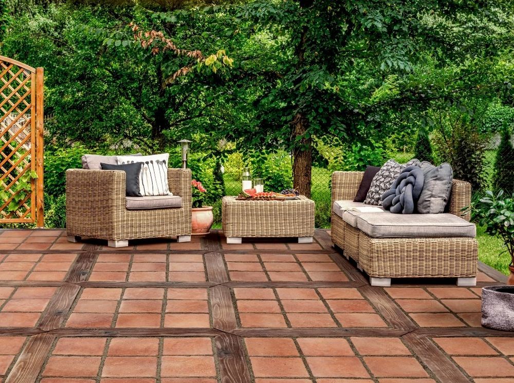 Isola 10 Dark Cotto Red Manufactured Stone Pavers 3/4