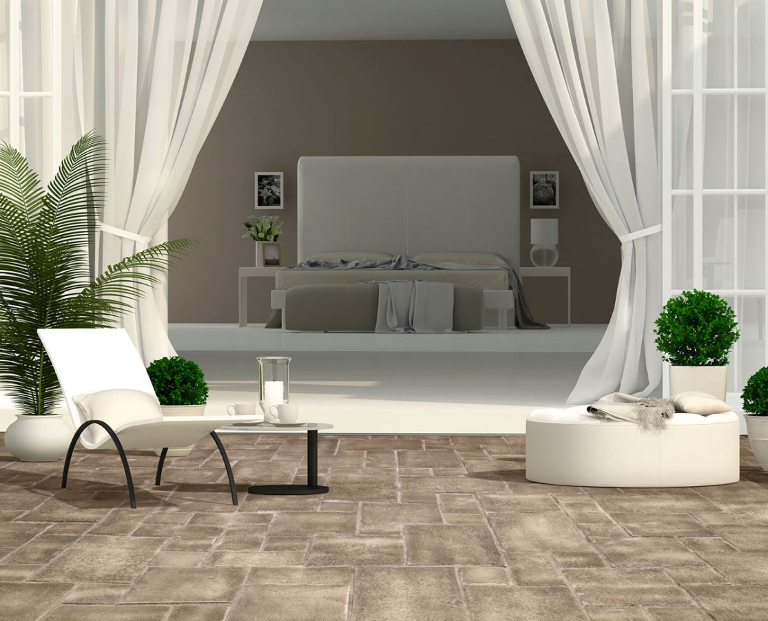 Sienna Ash Gray Manufactured Stone Pavers Pattern F01AS - Livfloors Collection