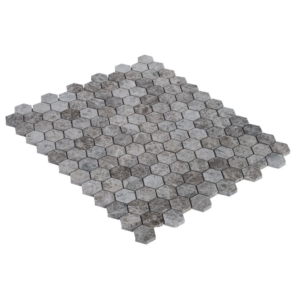 Silver Emperador Marble Hexagon 2