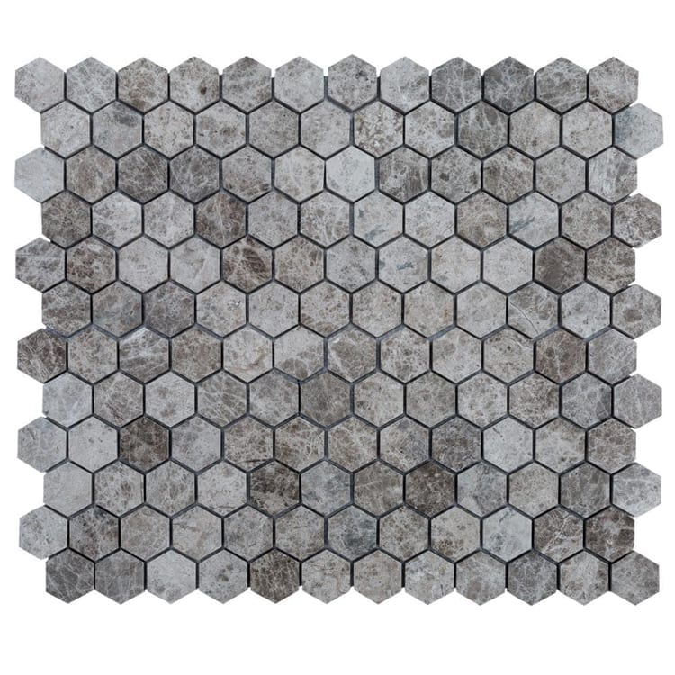 Silver Emperador Marble Hexagon 2