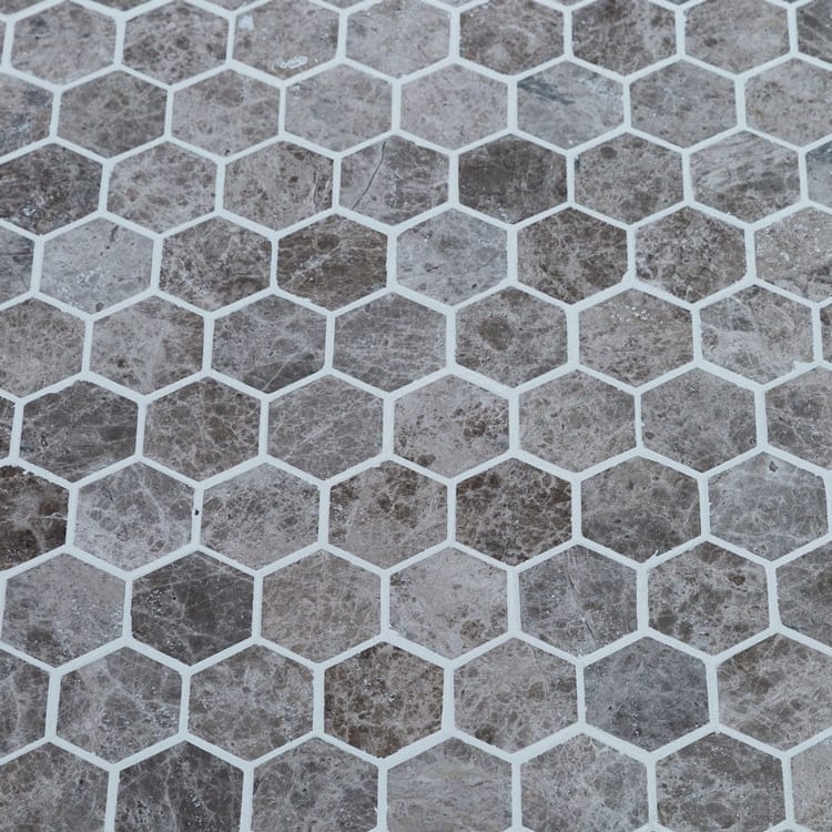 Silver Emperador Marble Hexagon 2