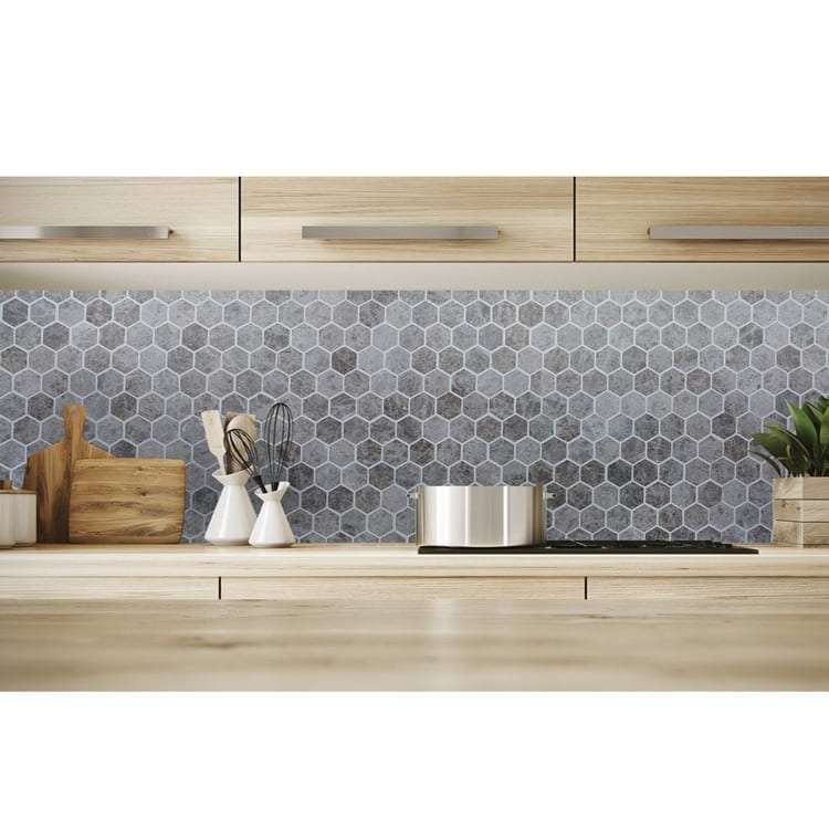 Silver Emperador Marble Hexagon 2