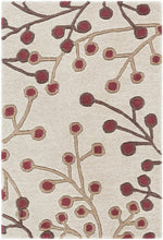 Elsu Beige & Burgandy Wool Rug