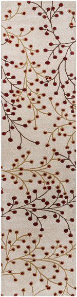Elsu Beige & Burgandy Wool Rug