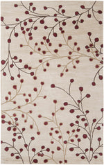 Elsu Beige & Burgandy Wool Rug