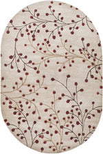 Elsu Beige & Burgandy Wool Rug