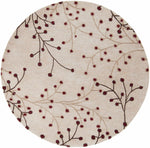Elsu Beige & Burgandy Wool Rug