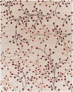 Elsu Beige & Burgandy Wool Rug
