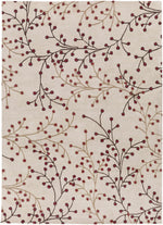 Elsu Beige & Burgandy Wool Rug
