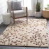 Elsu Beige & Burgandy Wool Rug
