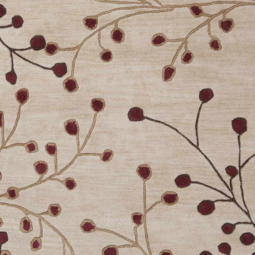 Elsu Beige & Burgandy Wool Rug