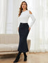 Stretchy Denim Maxi Skirt