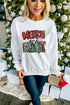 Merry Bright White Christmas Letter Print Graphic Sweater