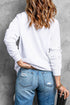Merry Bright White Christmas Letter Print Graphic Sweater