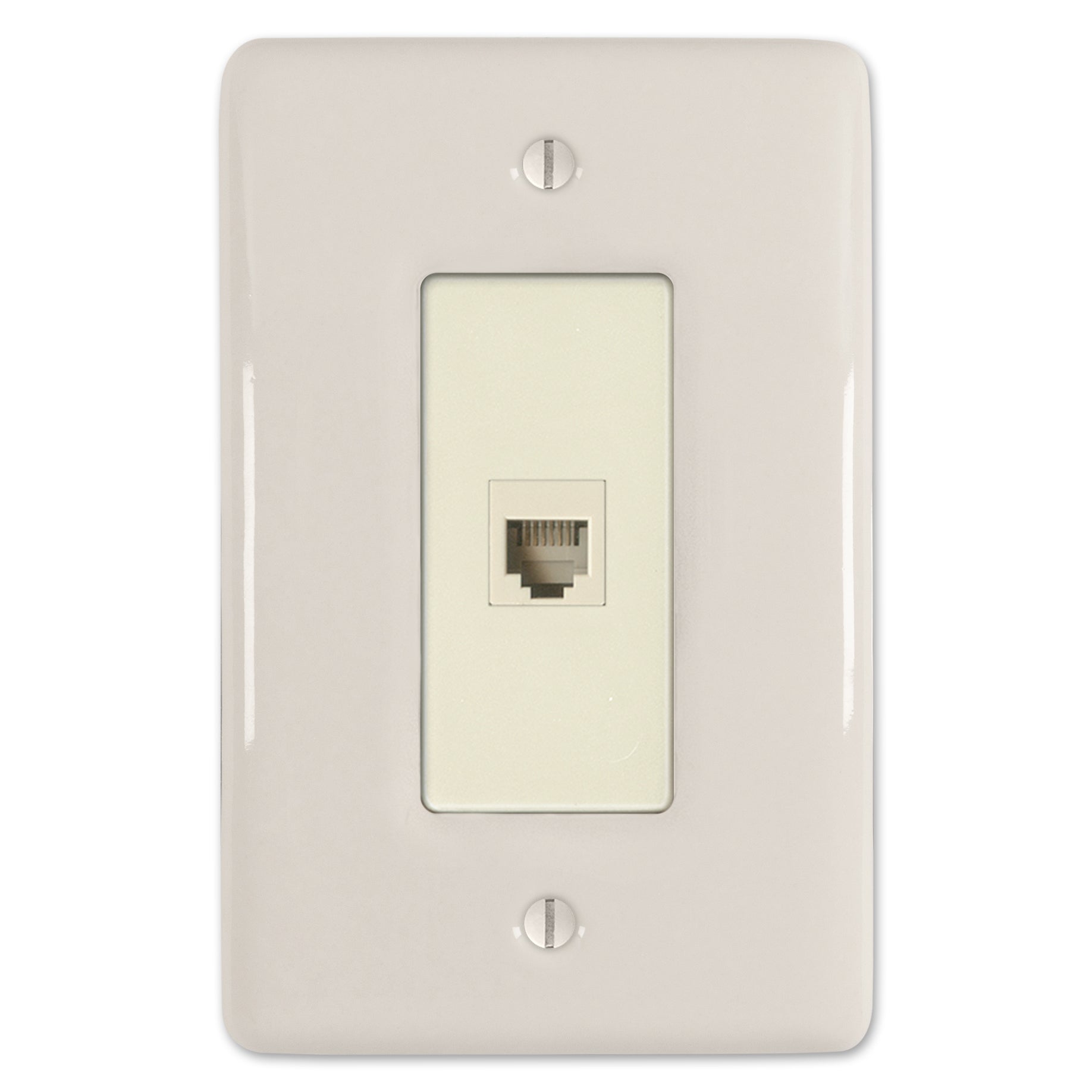 Placa de pared de cerámica Metro Biscuit con 1 toma de teléfono