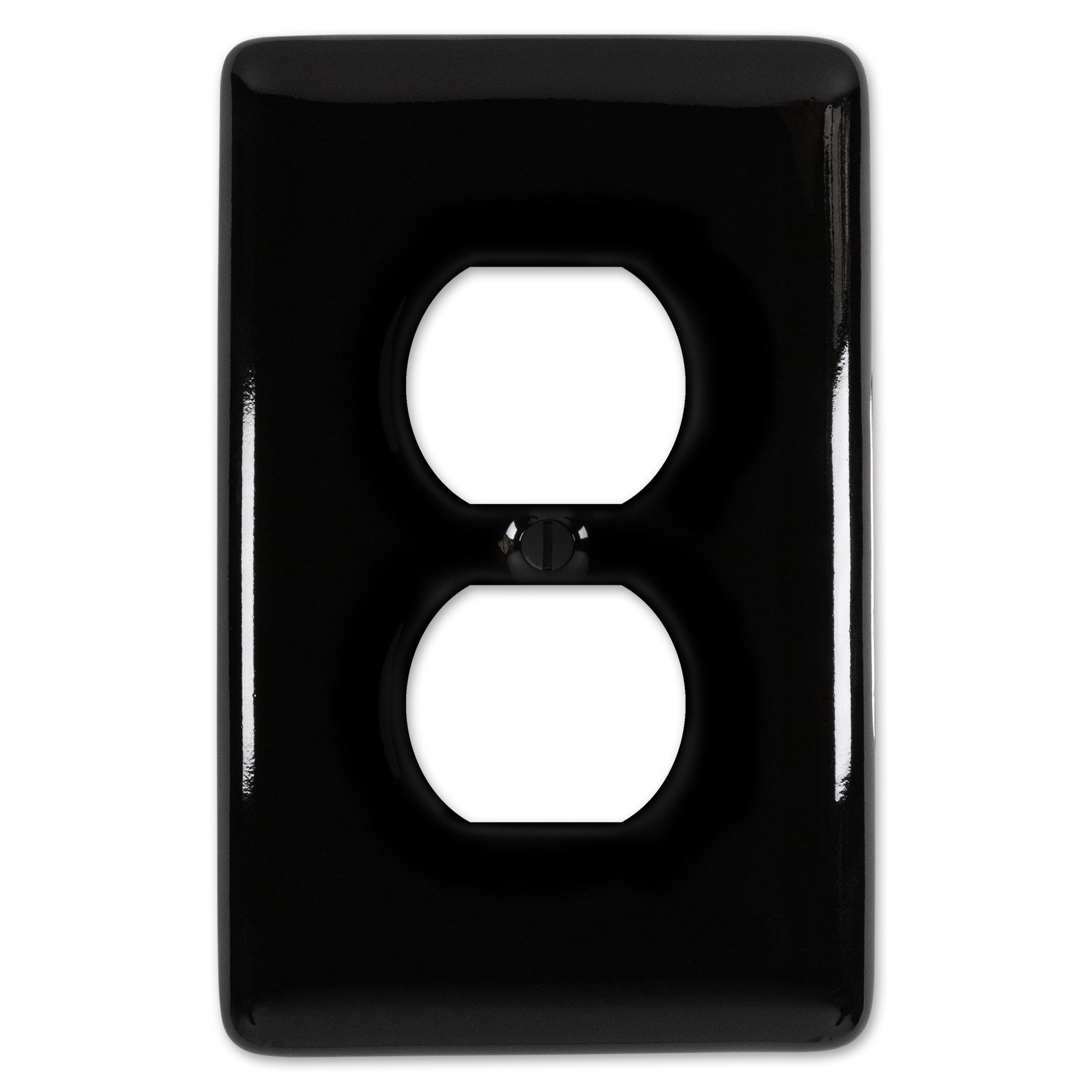 Placa de pared dúplex de cerámica negra Metro