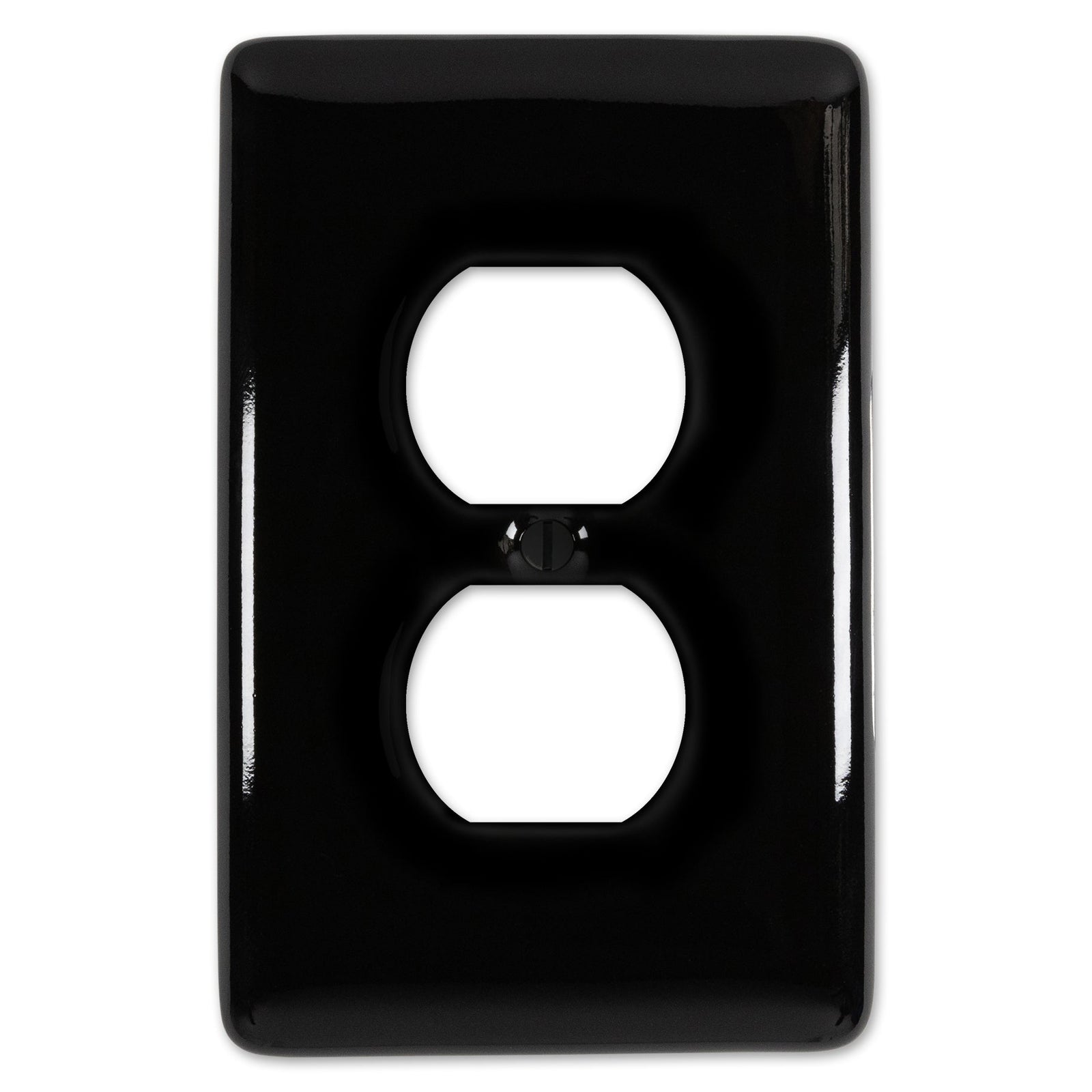 Placa de pared dúplex de cerámica negra Metro