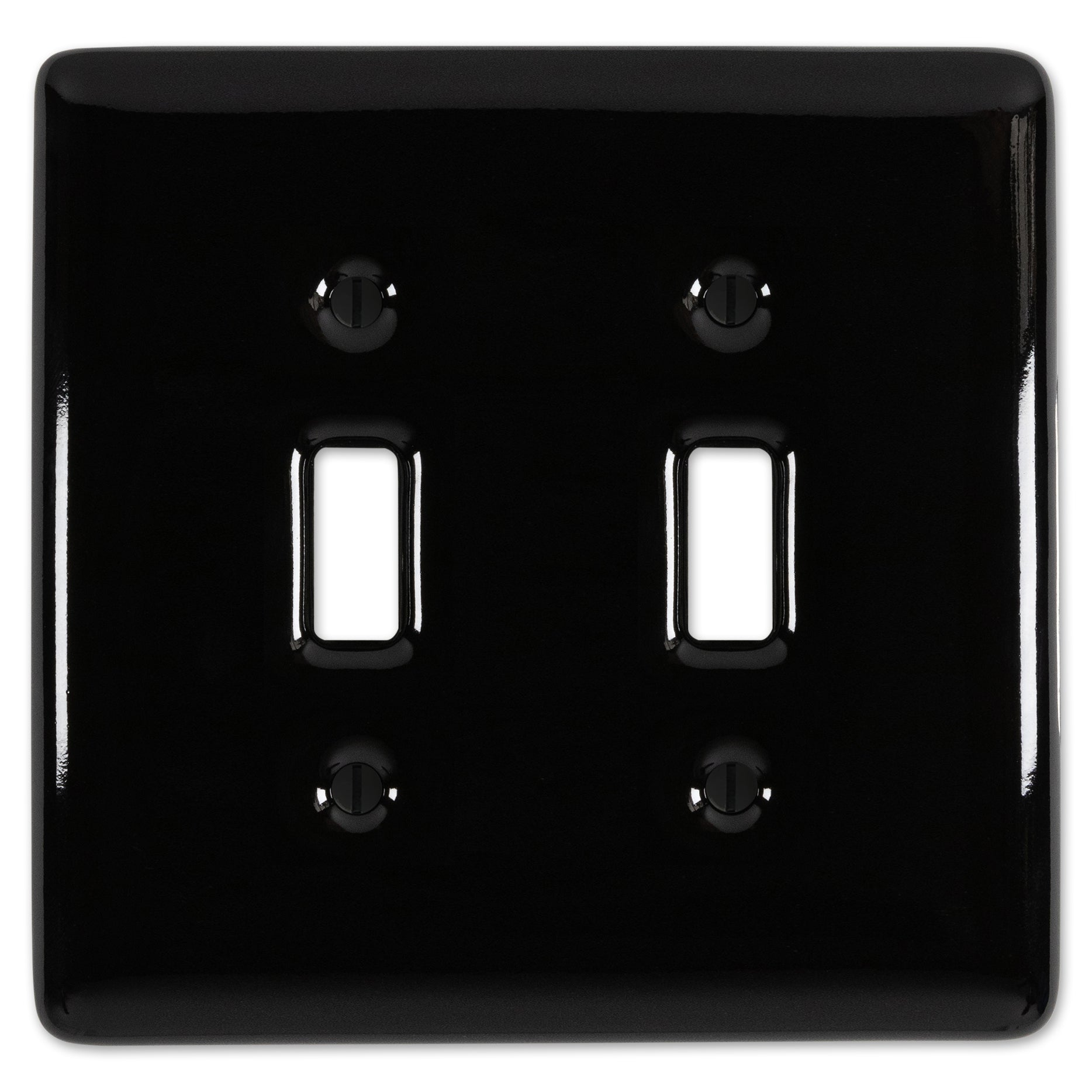 Placa de pared de cerámica negra Metro con 2 palancas
