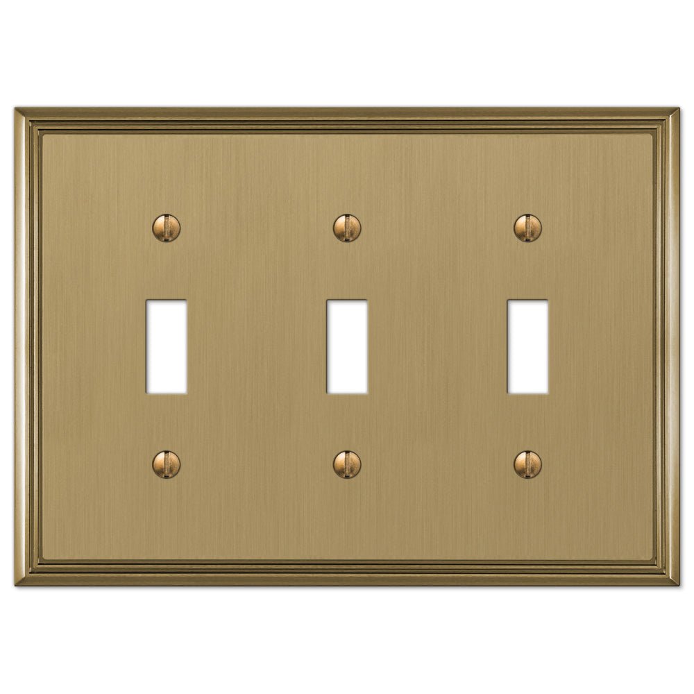 Placa de pared de bronce cepillado fundido de Metro Line con 3 palancas