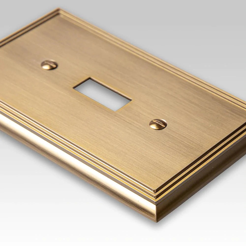 Metro Line Brushed Bronze Cast - 4 Rocker  Wallplate