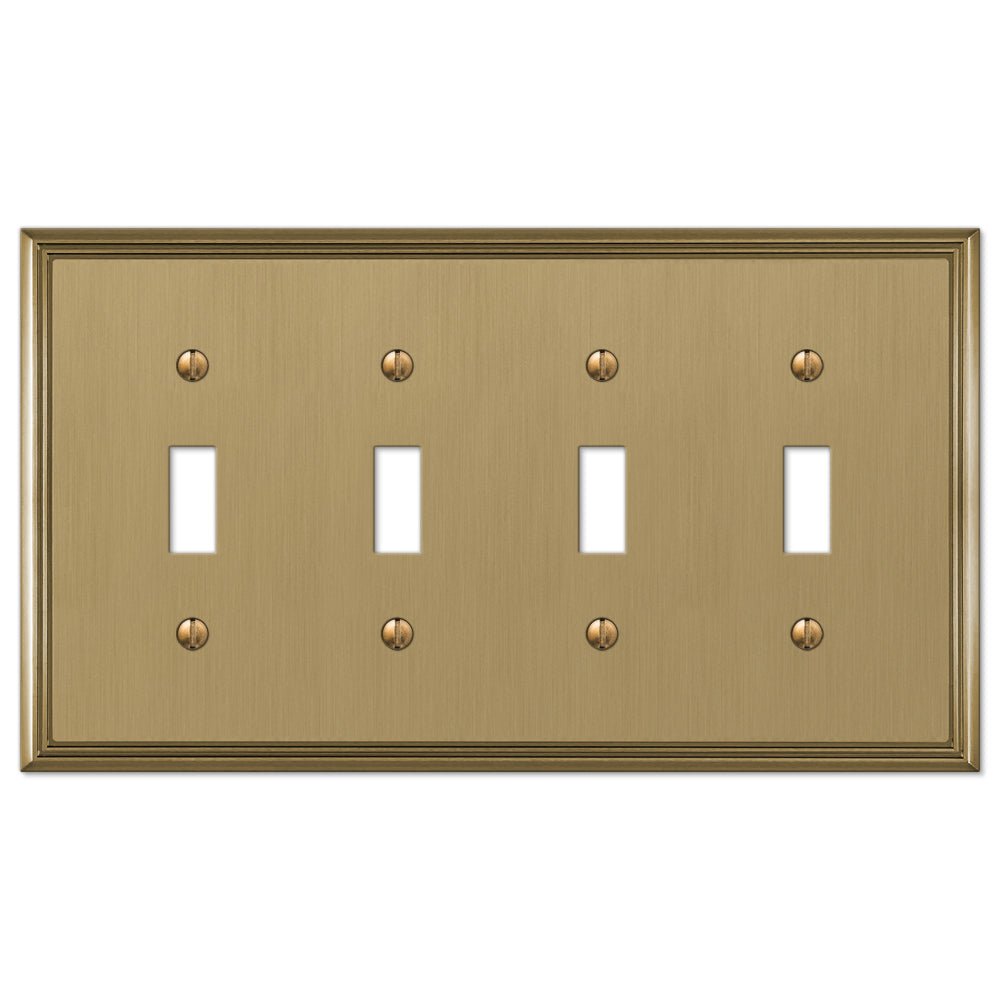 Placa de pared de bronce cepillado fundido de Metro Line - 4 palancas