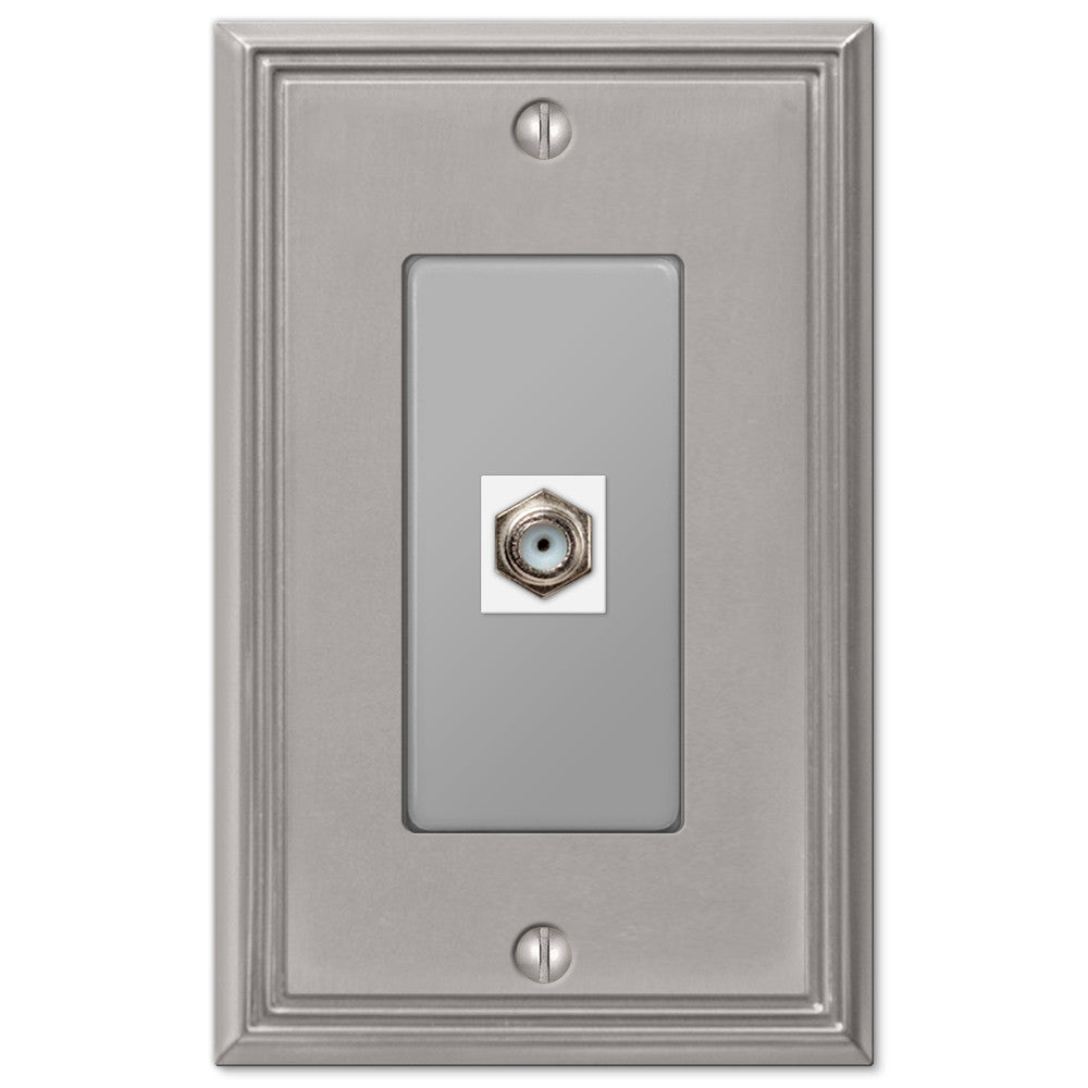 Placa de pared con conector para cable de fundición de níquel cepillado de Metro Line