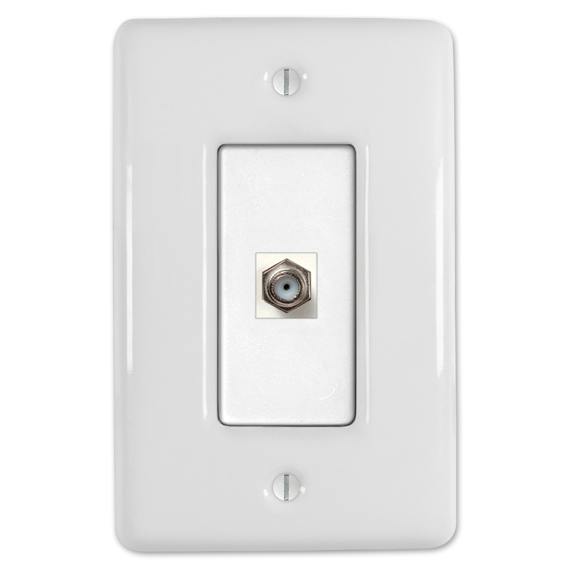 Placa de pared con conector para cable de cerámica blanca Metro