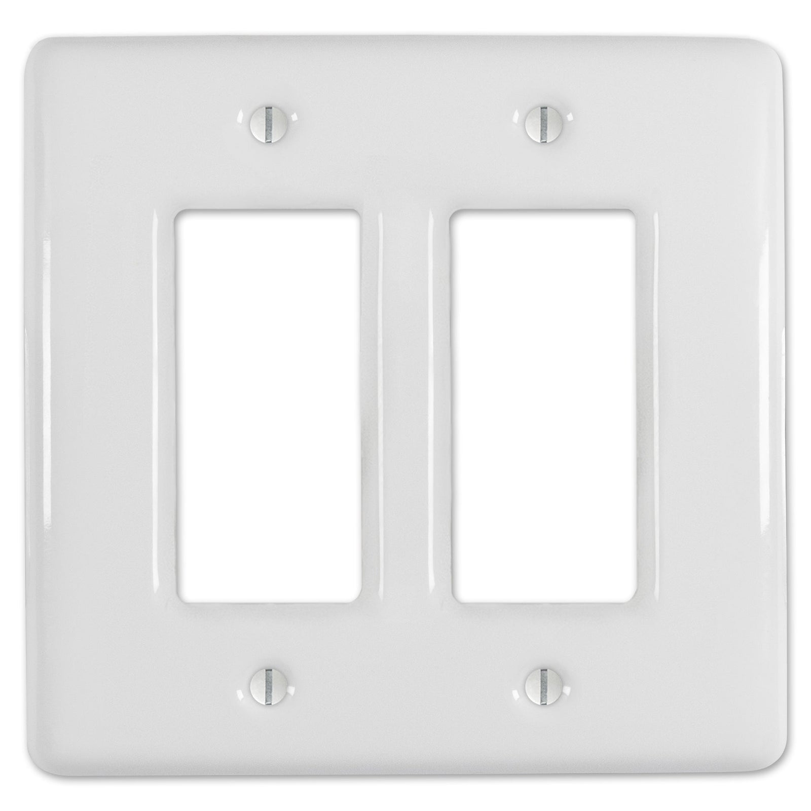 Metro White Ceramic - 2 Rocker  Wallplate
