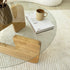 Mia Designer Coffee Table Solid Wood Oak Tempered Glass top