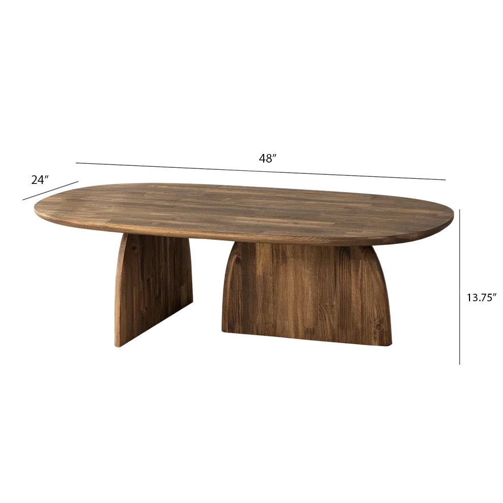Miami Designer Coffee Table Solid Wood (W)24" (L)48" (H)13.75"