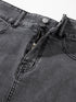 Vintage-Inspired Denim Pencil Skirt with Side Slit