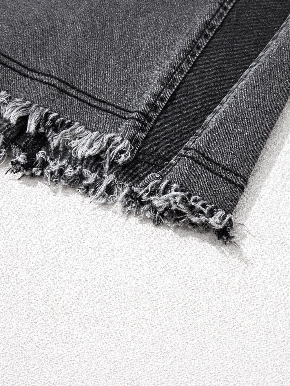 Vintage-Inspired Denim Pencil Skirt with Side Slit