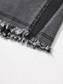 Vintage-Inspired Denim Pencil Skirt with Side Slit