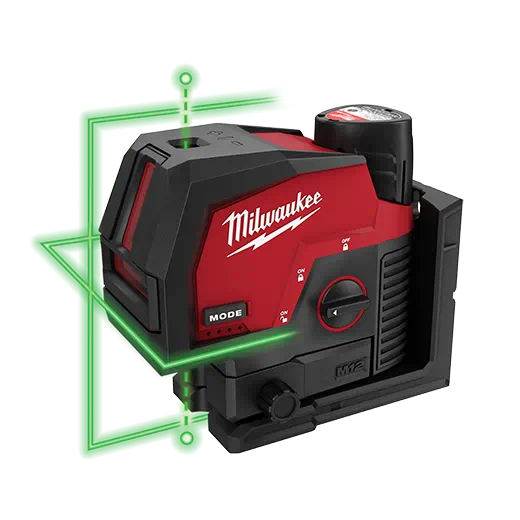 Kit láser de puntos de plomada y líneas cruzadas verdes Milwaukee 3622-21 M12