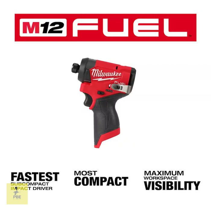 Atornillador de impacto hexagonal Milwaukee M12 FUEL™ de 1/4" - 12 V, batería de iones de litio, sin escobillas (solo herramienta) 3453-20