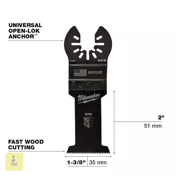 Juego de hojas oscilantes multiherramienta Milwaukee de 1-3/8 pulg. (5 piezas) 