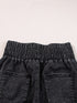 Mineral Black Smocked High Waist Denim Shorts