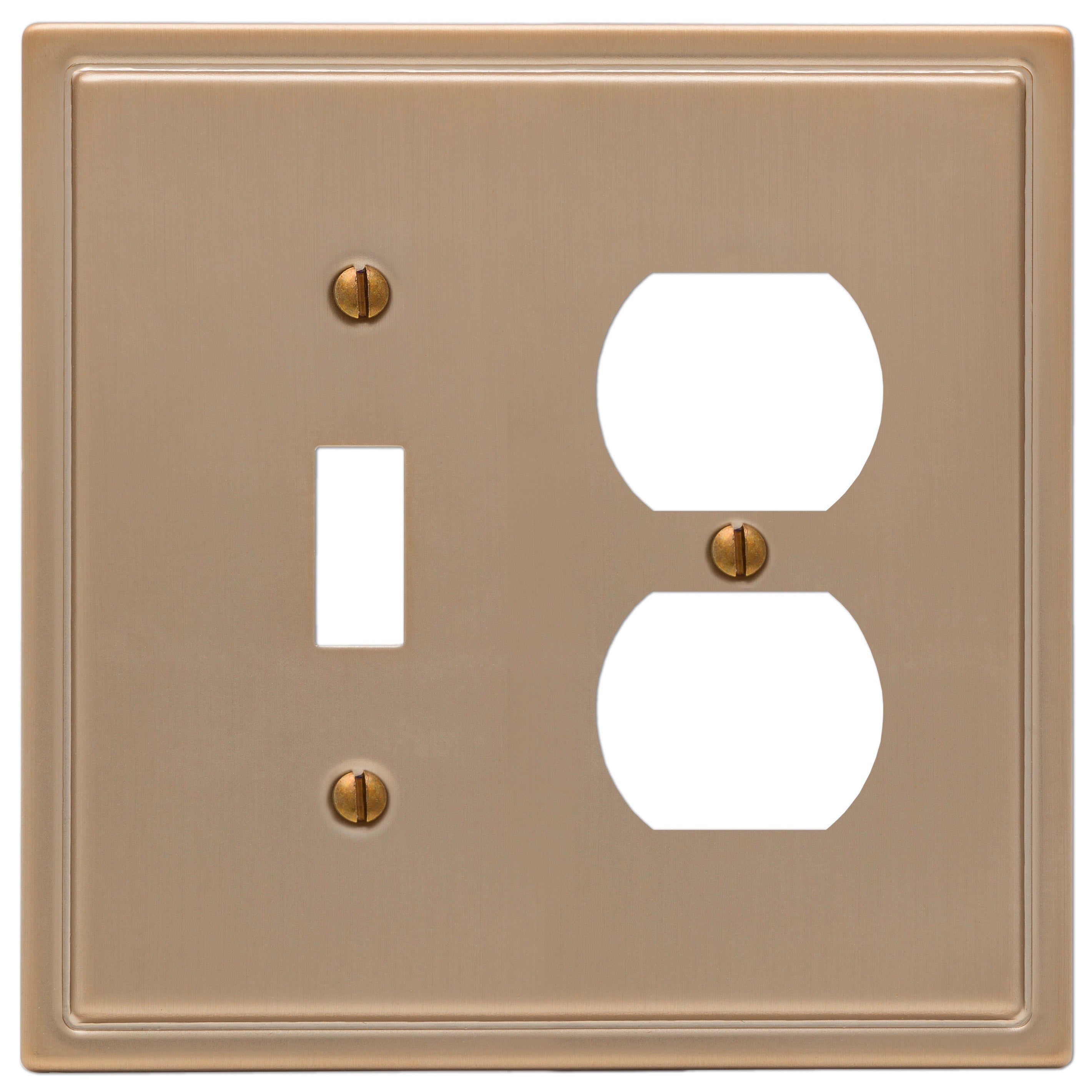 Acero de bronce cepillado moderno: 1 palanca/1 placa de pared dúplex