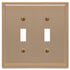 Moderna placa de pared de acero cepillado en bronce con 2 palancas
