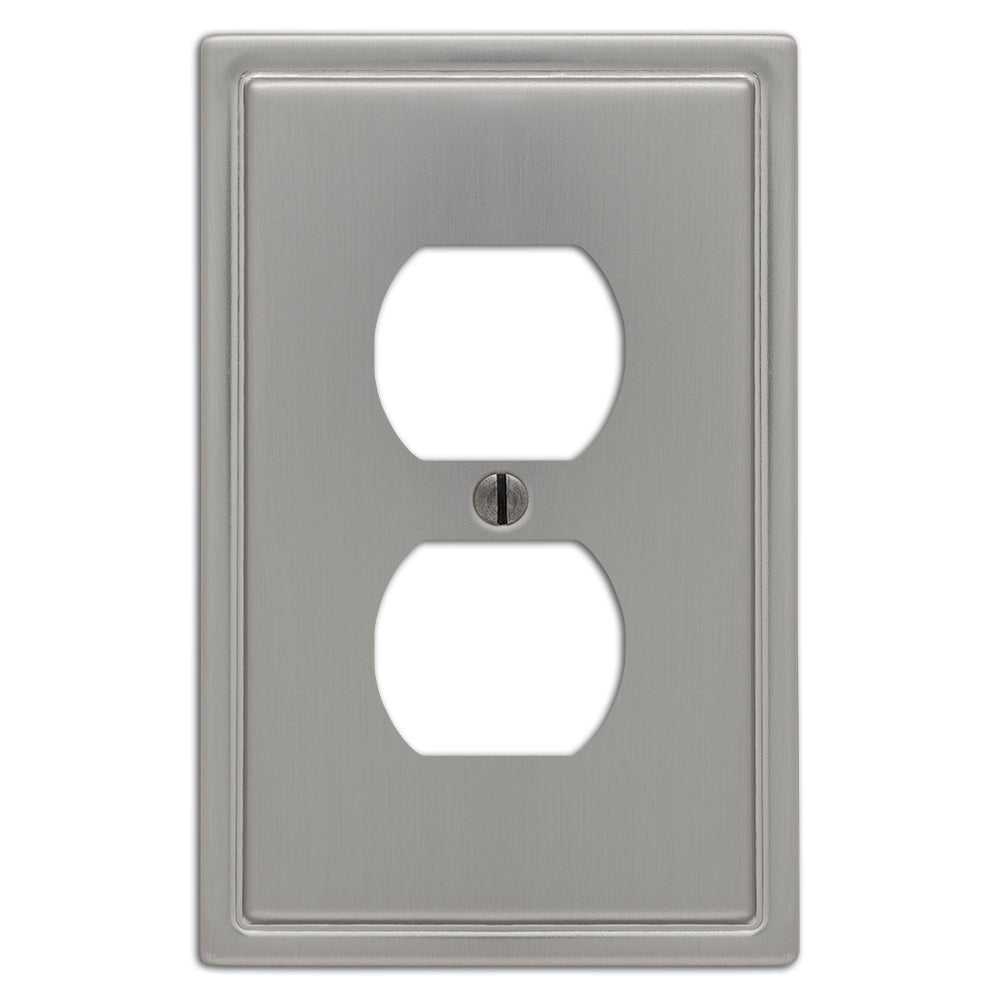 Moderne Brushed Nickel Steel - 1 Duplex Wallplate