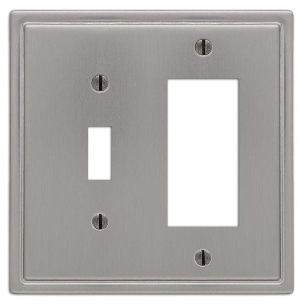Moderne - Placa de pared de acero niquelado cepillado - 1 palanca / 1 balancín