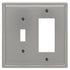 Moderne - Placa de pared de acero niquelado cepillado - 1 palanca / 1 balancín