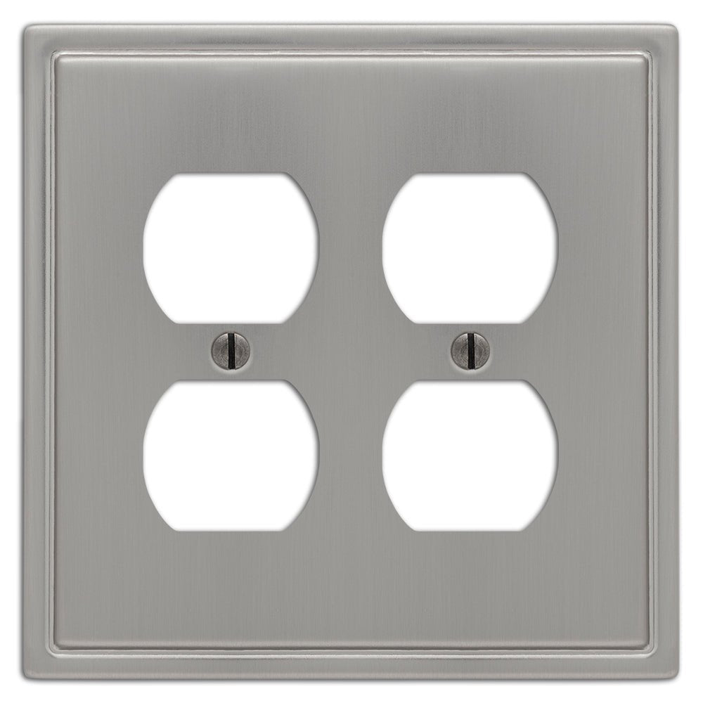 Placa de pared moderna de acero niquelado cepillado de 2 piezas