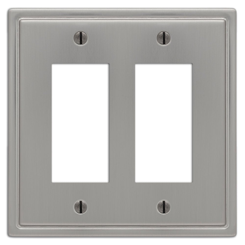 Moderne Brushed Nickel Steel - 2 Rocker  Wallplate