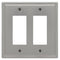 Moderne Brushed Nickel Steel - 2 Rocker  Wallplate