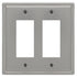 Moderne Brushed Nickel Steel - 2 Rocker  Wallplate