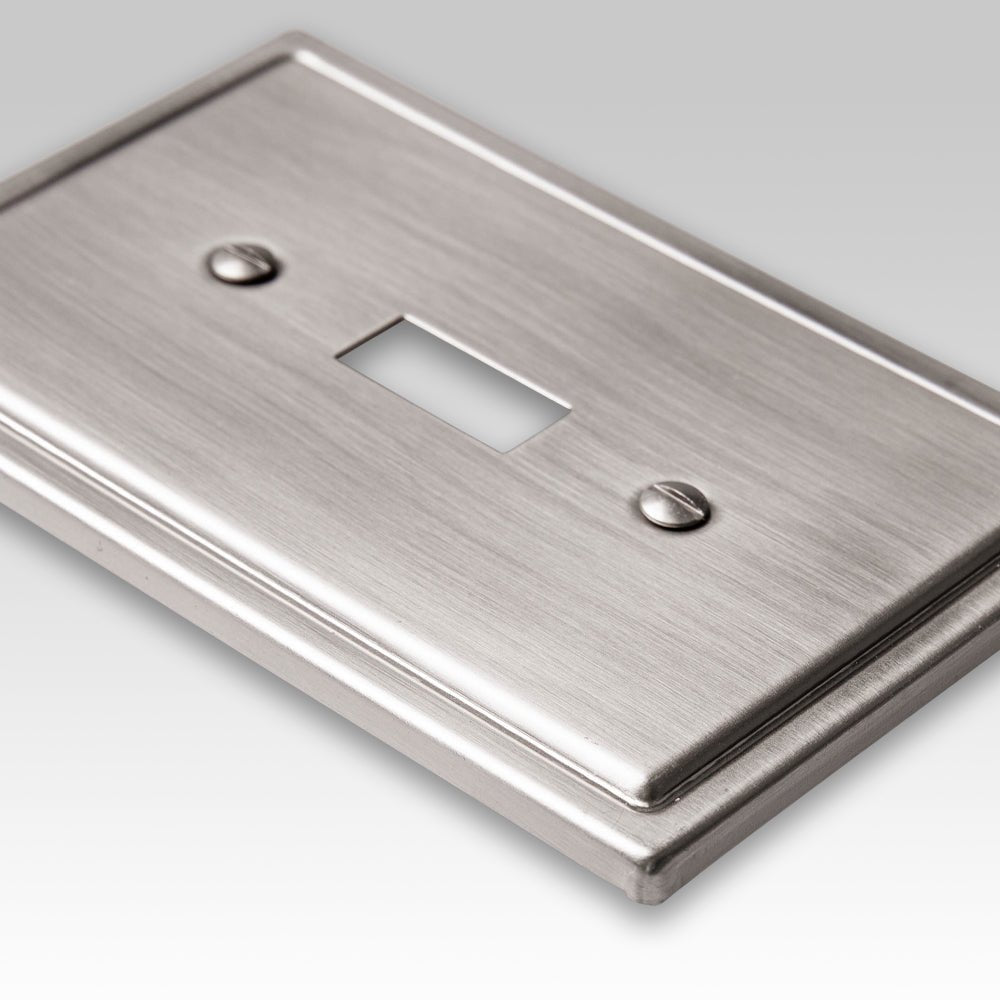 Moderne Brushed Nickel Steel - 2 Rocker  Wallplate