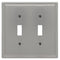 Moderna placa de pared de acero niquelado cepillado con 2 palancas