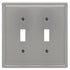 Moderna placa de pared de acero niquelado cepillado con 2 palancas